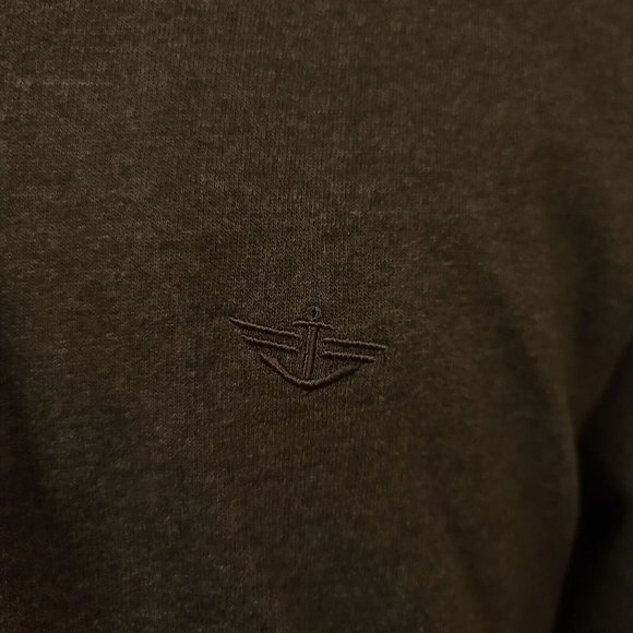 Dockers Mens Large Black Coffee Fleece 1/4 Zip Long Sleeve Logo Sweater - Picture 5 of 10